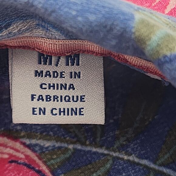 Tommy Bahama Silk Shirt Blue Hibiscus Short Sleeve Hawaiian Floral Mens M - Picture 6 of 11